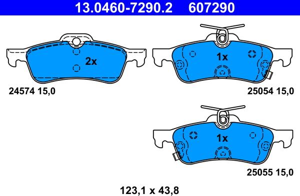 ATE 13.0460-7290.2 - Fékbetétkészlet, tárcsafék parts5.com