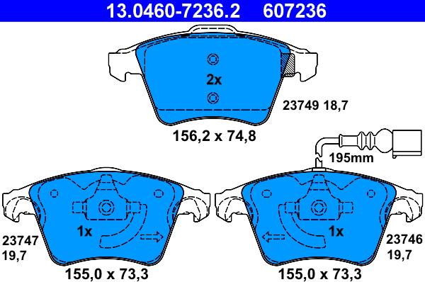 MWM 7H0698151A - Brake Pad Set, disc brake parts5.com