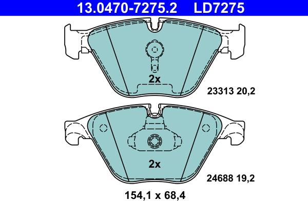 ATE 13.0470-7275.2 - Set placute frana,frana disc parts5.com