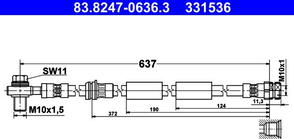 ATE 83.8247-0636.3 - Тормозной шланг parts5.com