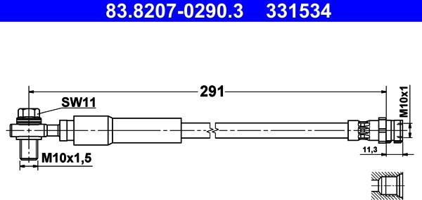 ATE 83.8207-0290.3 - Furtun frana parts5.com