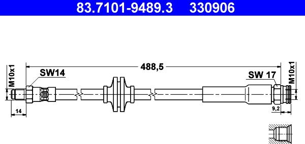 ATE 83.7101-9489.3 - Fékcső parts5.com