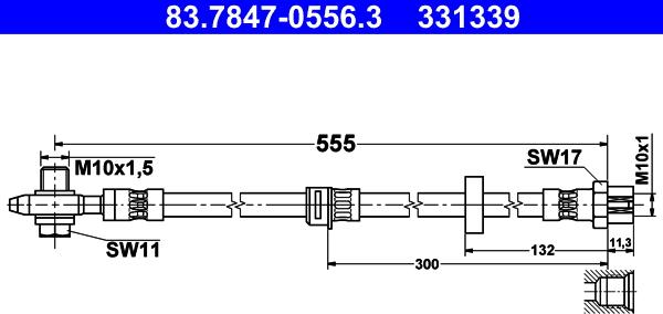 ATE 83.7847-0556.3 - Тормозной шланг parts5.com