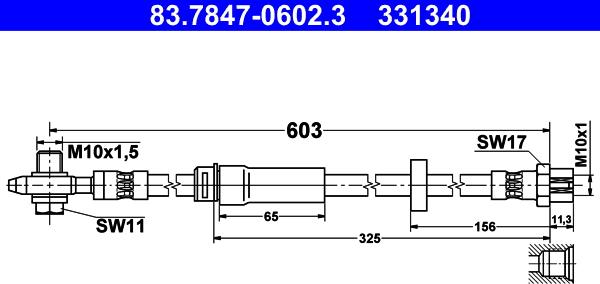 ATE 83.7847-0602.3 - Furtun frana parts5.com