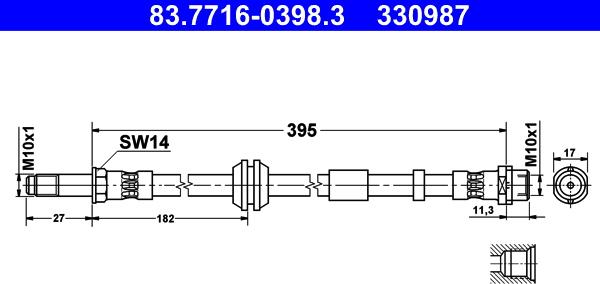 ATE 83.7716-0398.3 - Furtun frana parts5.com