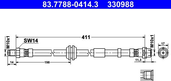 ATE 83.7788-0414.3 - Fren hortumu parts5.com