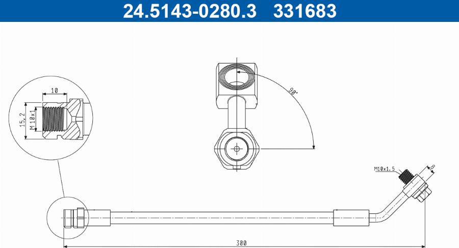 ATE 24.5143-0280.3 - Furtun frana parts5.com