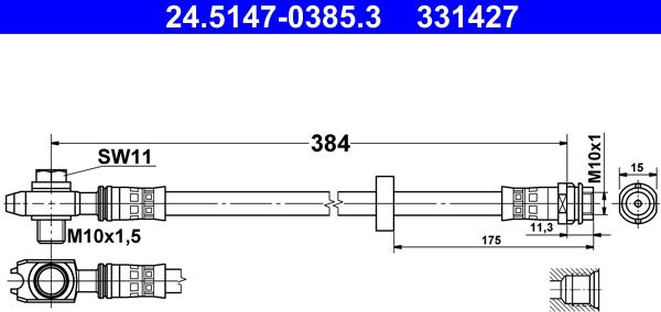 ATE 24.5147-0385.3 - Furtun frana parts5.com