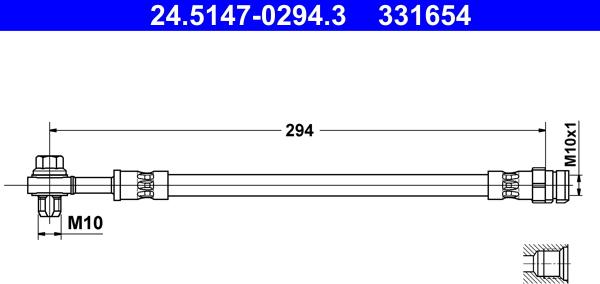 ATE 24.5147-0294.3 - Furtun frana parts5.com