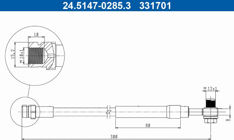 ATE 24.5147-0285.3 - Brzdová hadica parts5.com