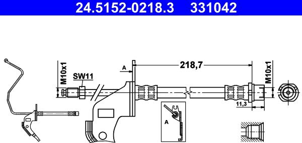 ATE 24.5152-0218.3 - Brake Hose parts5.com