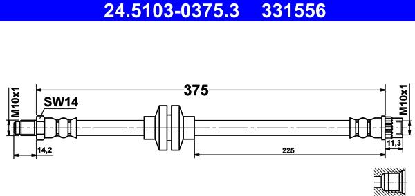 ATE 24.5103-0375.3 - Furtun frana parts5.com