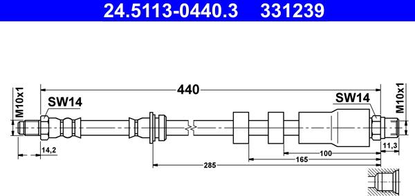 ATE 24.5113-0440.3 - Furtun frana parts5.com