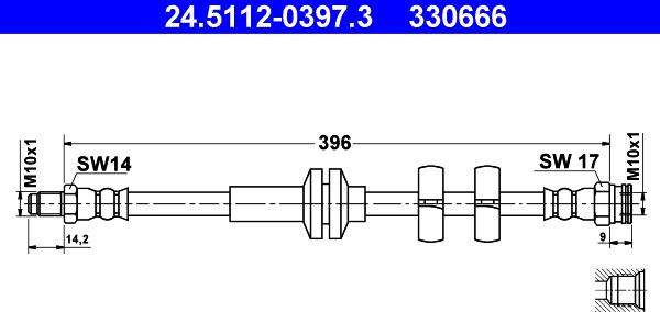 ATE 24.5112-0397.3 - Brake Hose parts5.com
