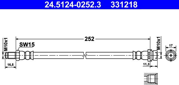 ATE 24.5124-0252.3 - Jarruletku parts5.com