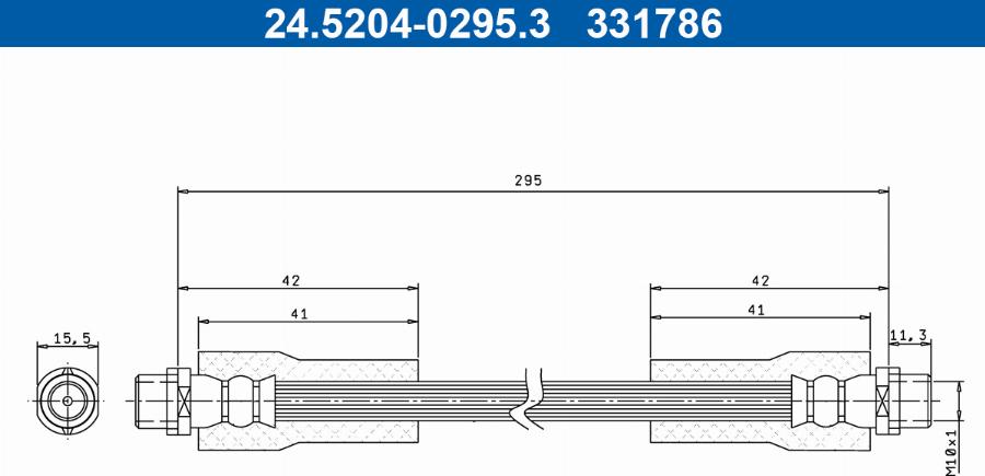 ATE 24.5204-0295.3 - Tubo flexible de frenos parts5.com