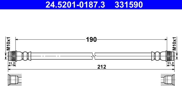 ATE 24.5201-0187.3 - Furtun frana parts5.com