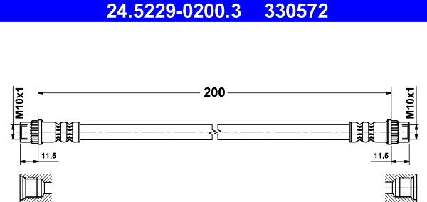 ATE 24.5229-0200.3 - Furtun frana parts5.com