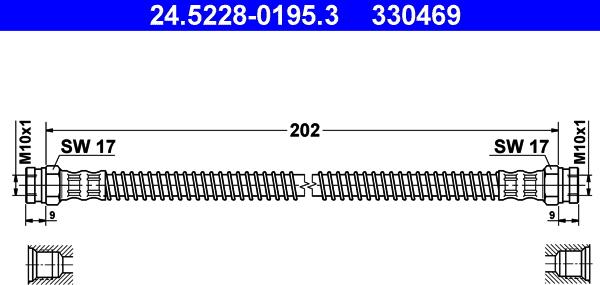 ATE 24.5228-0195.3 - Przewód hamulcowy elastyczny parts5.com