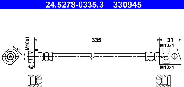 ATE 24.5278-0335.3 - Furtun frana parts5.com