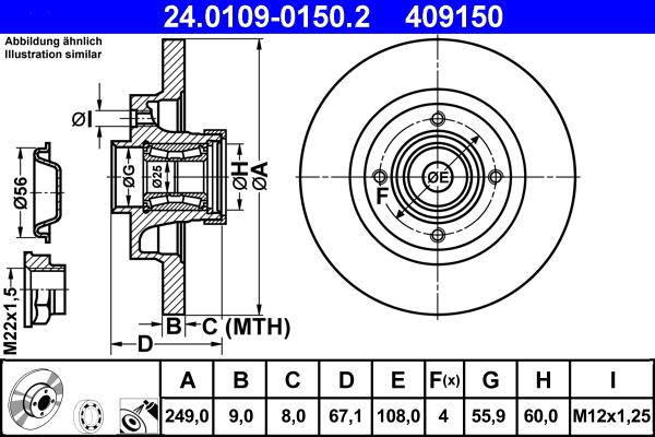 ATE 24.0109-0150.2 - Tarcza hamulcowa parts5.com