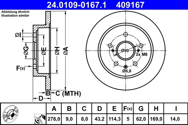 ATE 24.0109-0167.1 - Disc frana parts5.com