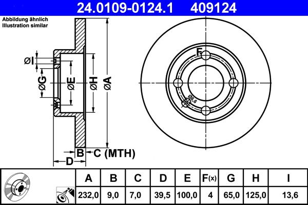 ATE 24.0109-0124.1 - Disco de freno parts5.com