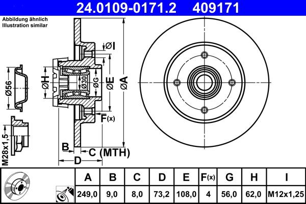 ATE 24.0109-0171.2 - Disco de freno parts5.com