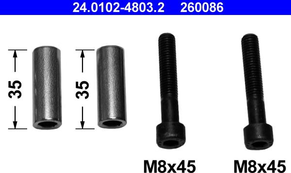 ATE 24.0102-4803.2 - Set bucsi de ghidaj, etrier frana parts5.com