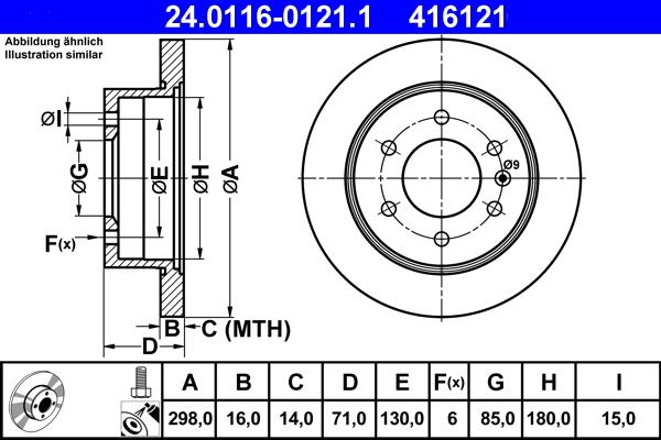 ATE 24.0116-0121.1 - Disc frana parts5.com