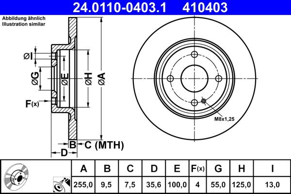 ATE 24.0110-0403.1 - Disc frana parts5.com