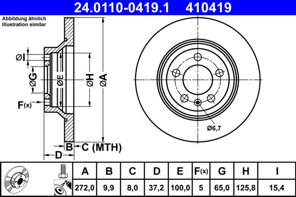 ATE 24.0110-0419.1 - Kočni disk parts5.com