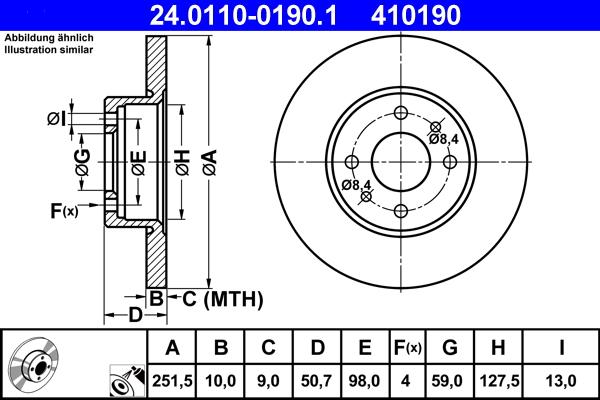 ATE 24.0110-0190.1 - Disc frana parts5.com