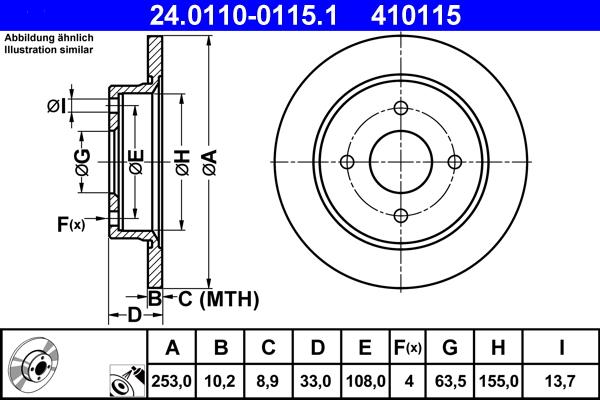 ATE 24.0110-0115.1 - Brake Disc parts5.com