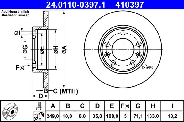 ATE 24.0110-0397.1 - Disc frana parts5.com