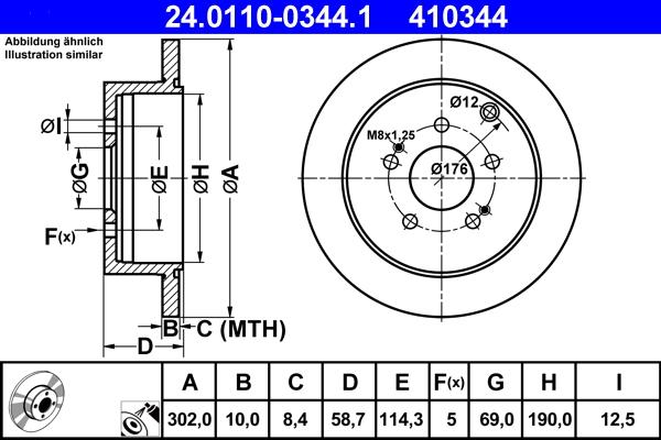 ATE 24.0110-0344.1 - Brake Disc parts5.com