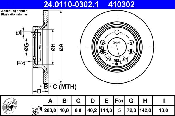 ATE 24.0110-0302.1 - Disc frana parts5.com