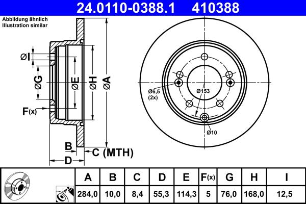 ATE 24.0110-0388.1 - Disc frana parts5.com