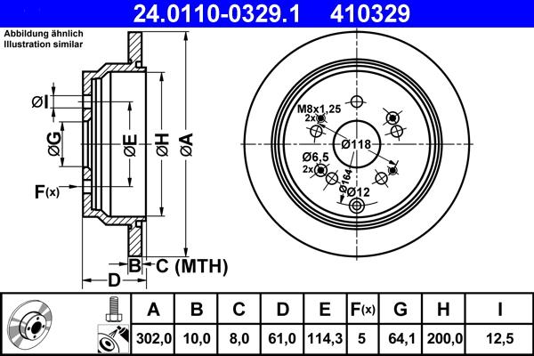 ATE 24.0110-0329.1 - Disc frana parts5.com