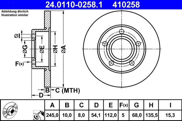 ATE 24.0110-0258.1 - Disc frana parts5.com