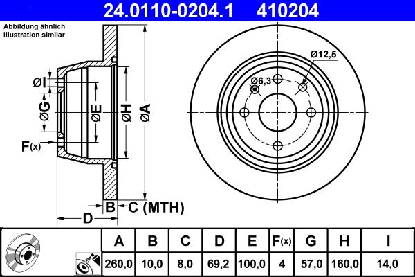 ATE 24.0110-0204.1 - Disque de frein parts5.com