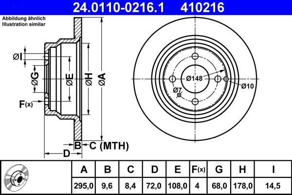 ATE 24.0110-0216.1 - Féktárcsa parts5.com