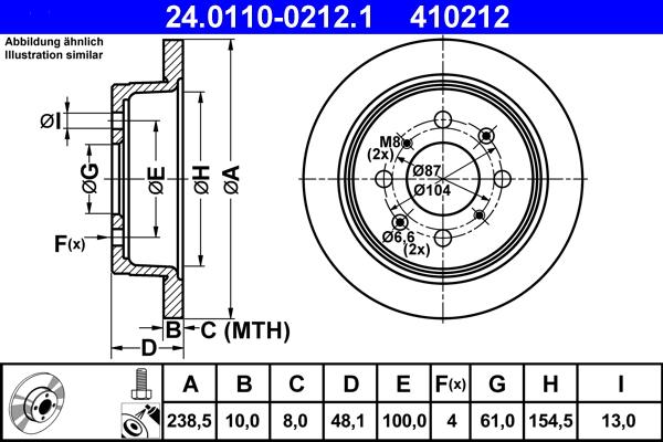 ATE 24.0110-0212.1 - Tarcza hamulcowa parts5.com