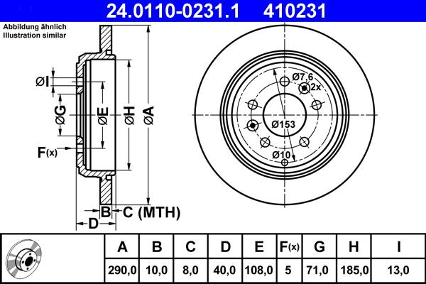 ATE 24.0110-0231.1 - Brake Disc parts5.com