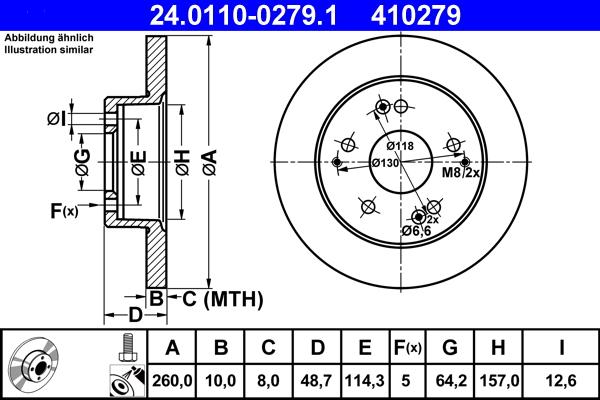 ATE 24.0110-0279.1 - Fren diski parts5.com