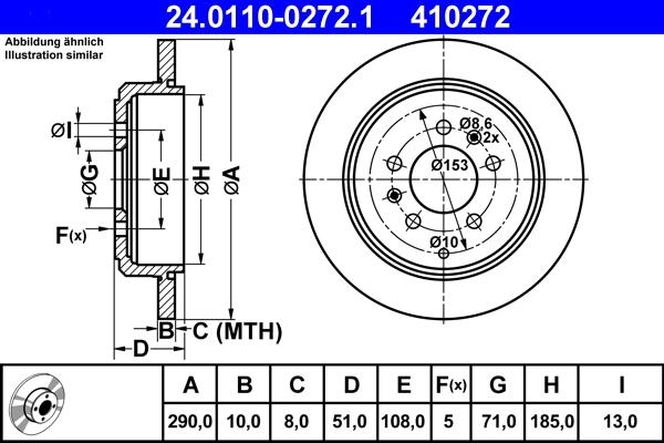 ATE 24.0110-0272.1 - Disc frana parts5.com