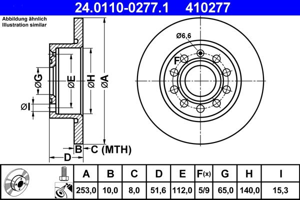 ATE 24.0110-0277.1 - Féktárcsa parts5.com