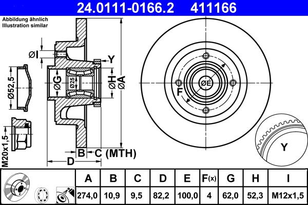 ATE 24.0111-0166.2 - Kočni disk parts5.com