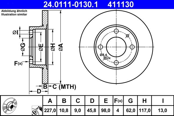 ATE 24.0111-0130.1 - Brzdový kotouč parts5.com