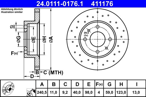 ATE 24.0111-0176.1 - Disc frana parts5.com